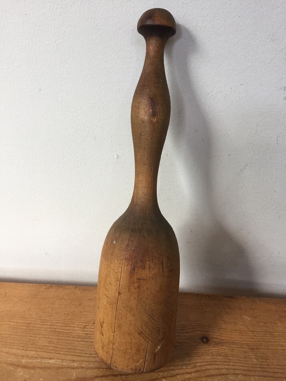 Vintage Antique Primitive Solid Wood Hand Potato Cabbage Sauerkraut Masher 11"
